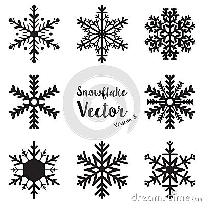 Snowflake winter set vector Vector Illustration