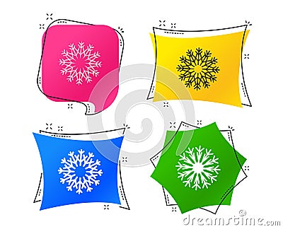 Snowflakes artistic icons. Air conditioning. Vector Vector Illustration
