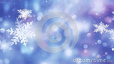 Snowflakes blur winter background Cartoon Illustration