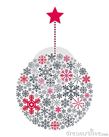 Snowflakes Christmas Ball Vector Illustration