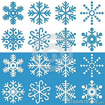 Snowflakes Collection Vector Illustration