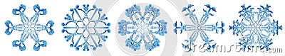 Snowflakes Dark Blue Ice Crystal Winter Symbol Stock Photo