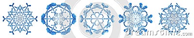 Snowflakes Dark Blue Ice Crystal Winter Symbol Stock Photo