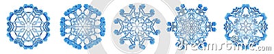 Snowflakes Dark Blue Ice Crystal Winter Symbol Stock Photo