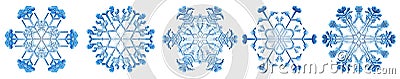 Snowflakes Dark Blue Ice Crystal Winter Symbol Stock Photo