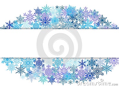 Snowflakes design for winter with place text space vector illustration. Abstract paper craft snow flakes background Vector Illustration