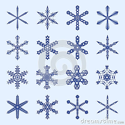 Snowflakes and icicles winter vector set Vector Illustration