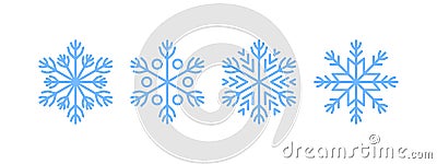 Snowflakes icon set. Snowflakes badges. Snowflake different icons. Vector scalable graphics Vector Illustration