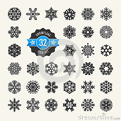 Snowflakes icon set Vector Illustration