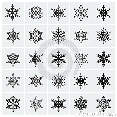 Snowflakes icon. Vector set. Vector Illustration