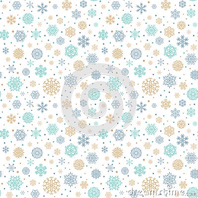 Vector seamless pattern with snowflakes. Vector Illustration