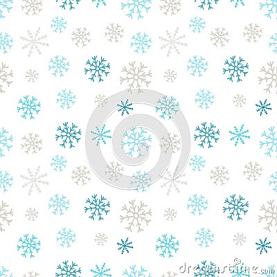 Snowflakes seamless pattern. Winter background. Christmas and New Year design wrapping paper design. Vector Illustration