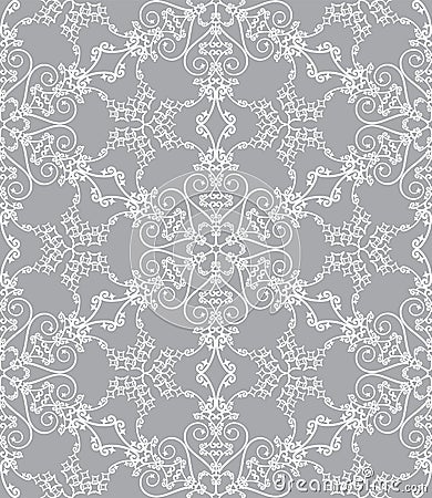 Snowflakes on silver background Vector Illustration