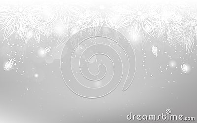 Snowflakes silver, Christmas winter holiday, elegant ornament, a Vector Illustration