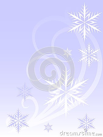 Snowflakes and Swirls Vector Illustration