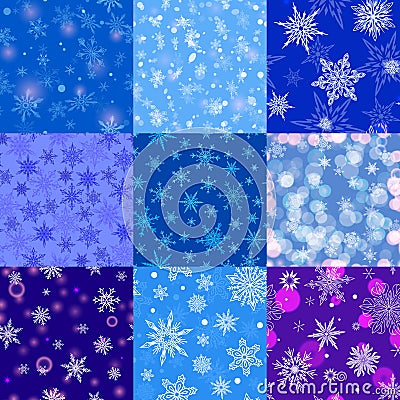 Snowflakes vector icons frozen frost star Christmas decoration snow winter flakes elemets Xmas holiday design Vector Illustration