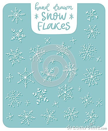 Snowflakes vector icons frozen frost star Christmas decoration snow winter flakes Vector Illustration