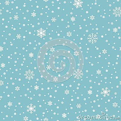 Snowflakes vector seamless pattern. Snowfall christmas repeat backdrop Vector Illustration