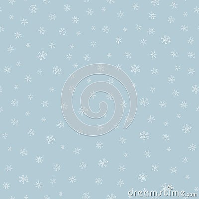 Snowflkes seamless pattern. Hand drawn vector illustration. Vector Illustration