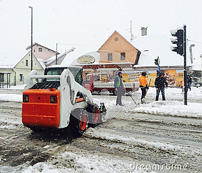 Snowing in city Editorial Stock Photo