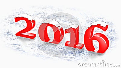 Snowing over the new year 2016 Stock Photo