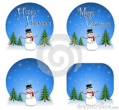 Snowman Backgrounds Cartoon Illustration