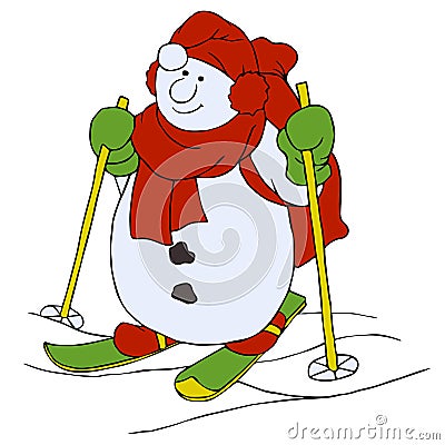 Snowman cartoon character Vector Illustration