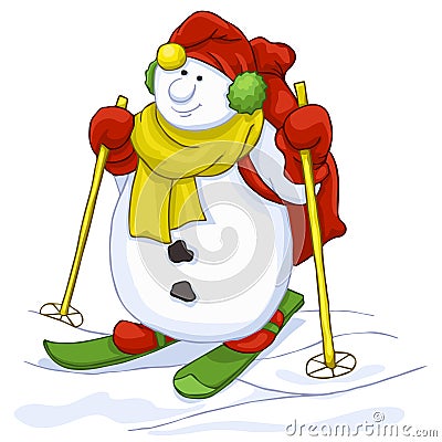 Snowman cartoon character Vector Illustration