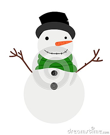 Snowman cartoon winter icon Vector Illustration