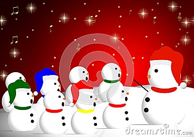 Snowman Chorus Stock Photo