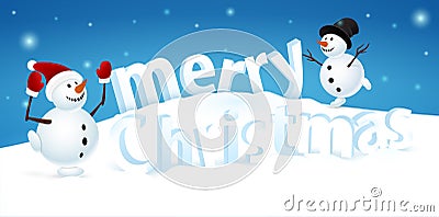 Snowman christms time Vector Illustration