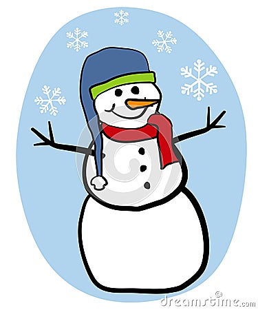 Snowman Clip Art Cartoon Illustration