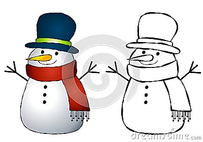 Snowman Clip Art Cartoon Illustration