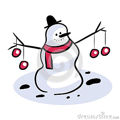 Snowman clip art Vector Illustration