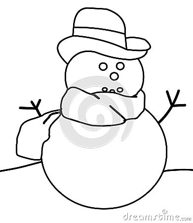 Snowman coloring page Stock Photo