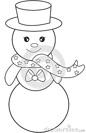Snowman coloring page Stock Photo