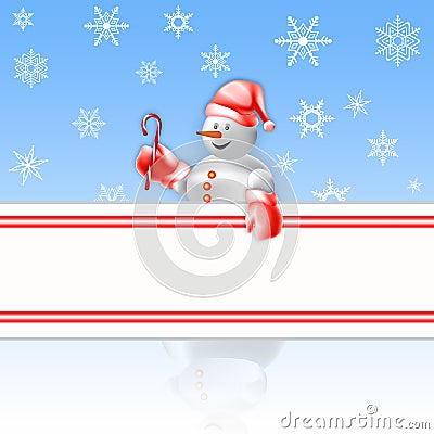 Snowman with copy space Stock Photo