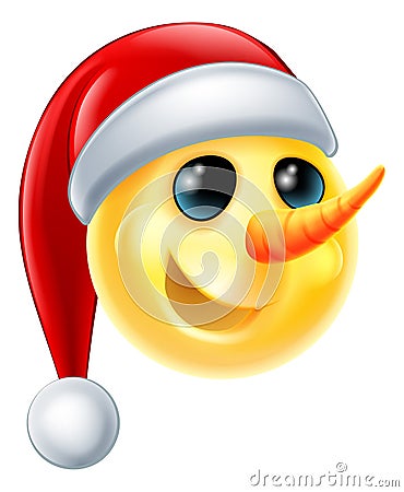 Snowman Emoji Vector Illustration