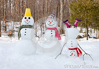 Snowman family Stock Photo