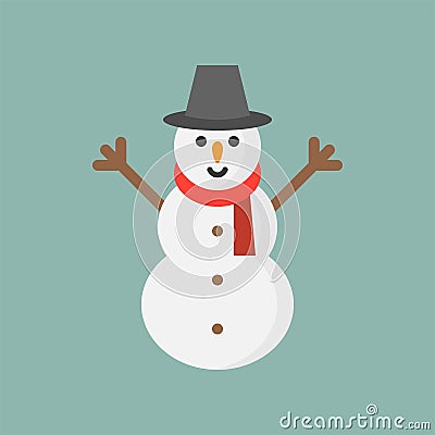 Snowman flat vector icon, Christmas theme set Vector Illustration