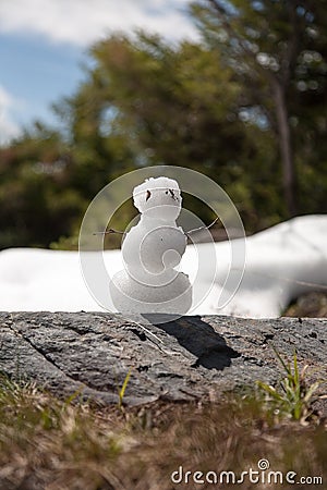 snowman high in the mountains, summer, nature reserve, Zyuratkul Stock Photo