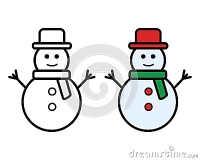 Snowman icon on white background, vector illustration Vector Illustration