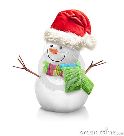 Snowman isolated Stock Photo