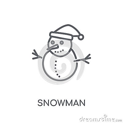 Snowman linear icon. Modern outline Snowman logo concept on whit Vector Illustration