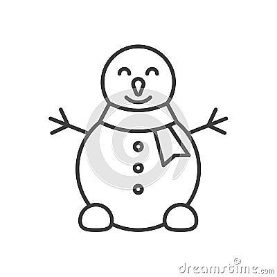 Snowman linear icon Vector Illustration