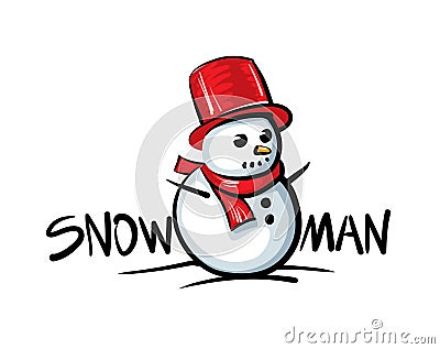 Snowman logo. Vector illustration on white background Vector Illustration