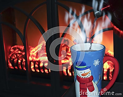 Image result for image of hot cocoa near a fire