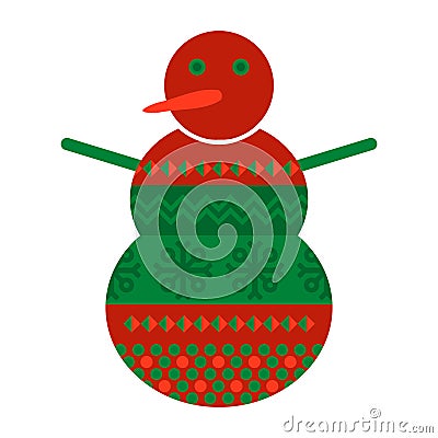 Snowman Norwegian National Holiday Pattern Vector Illustration