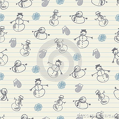 Snowman pattern Vector Illustration