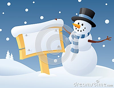 Snowman Says Vector Illustration